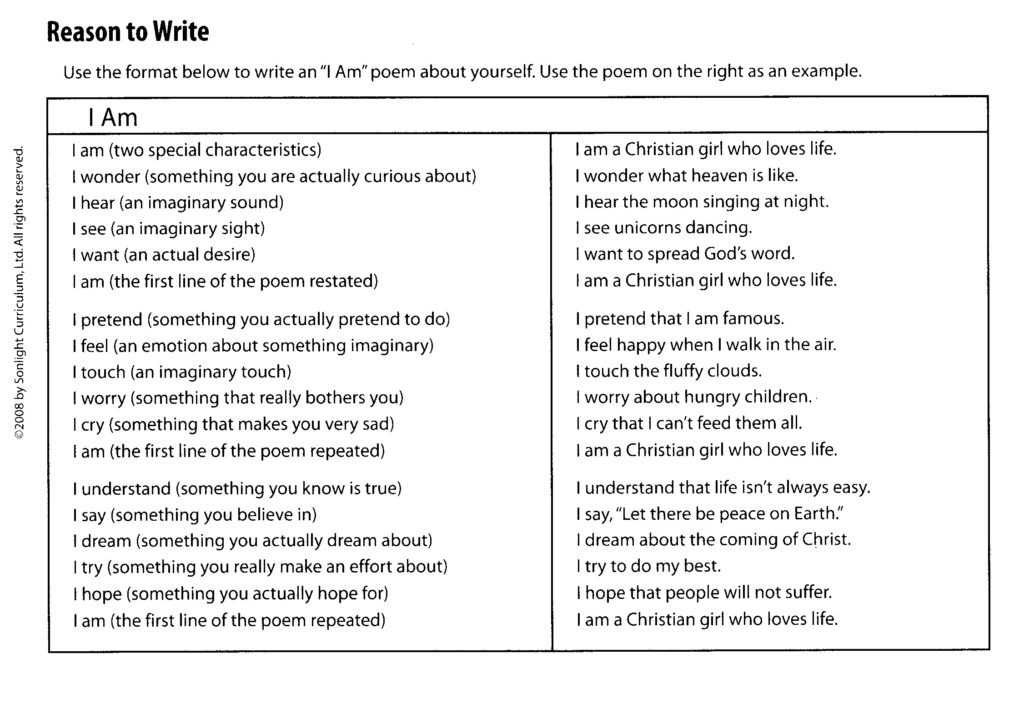 iampoem template + example Today We Learn